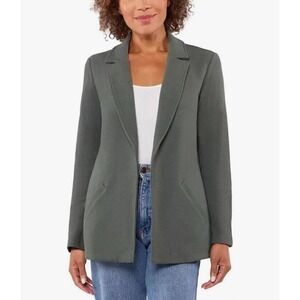 Matty M Women's The Knit Boyfriend Blazer Dark Sage Size Medium Casual‎ Knit